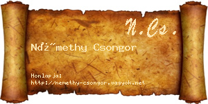 Némethy Csongor névjegykártya